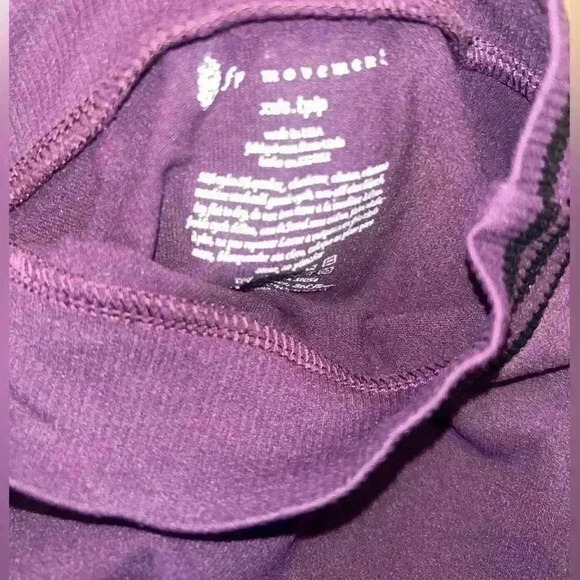 NEW Free People Movement  Truimph Top Crop Long Sleeve purple Plum - Picture 5 of 5